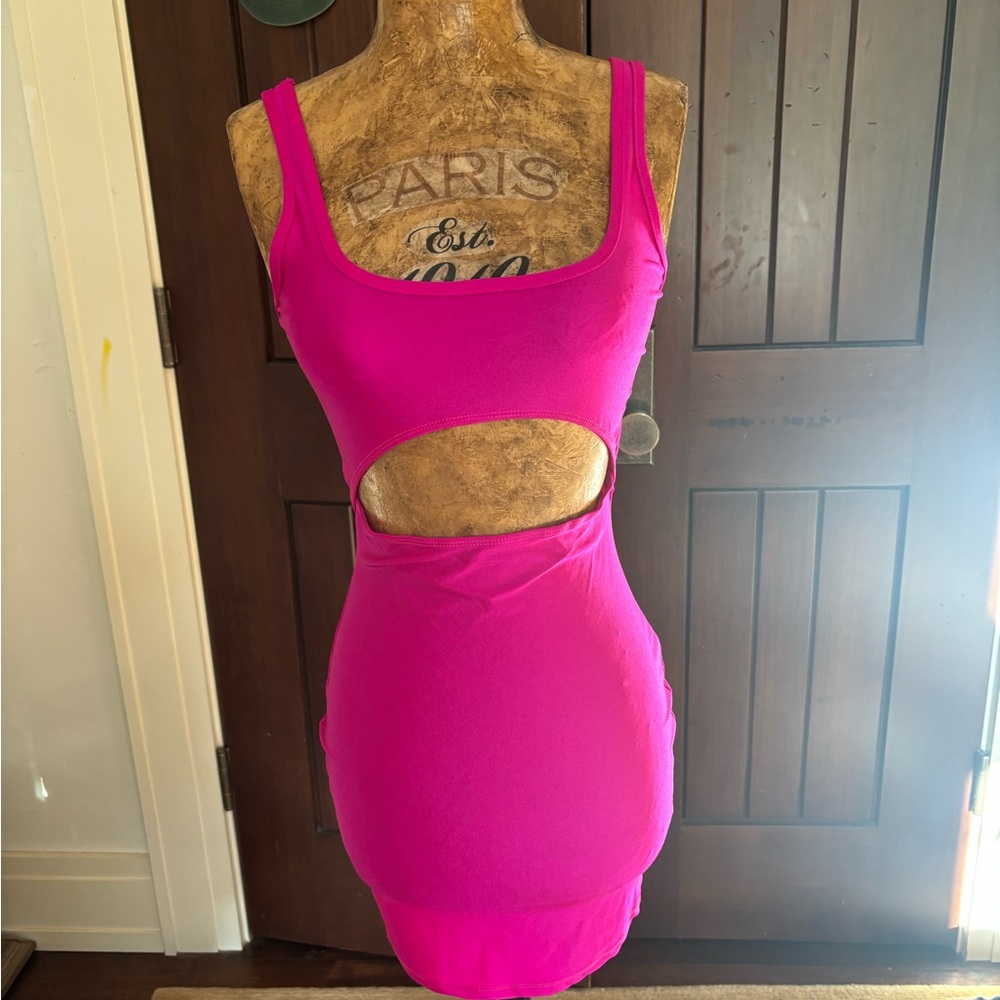 Vibrant Pink Cutout Dress